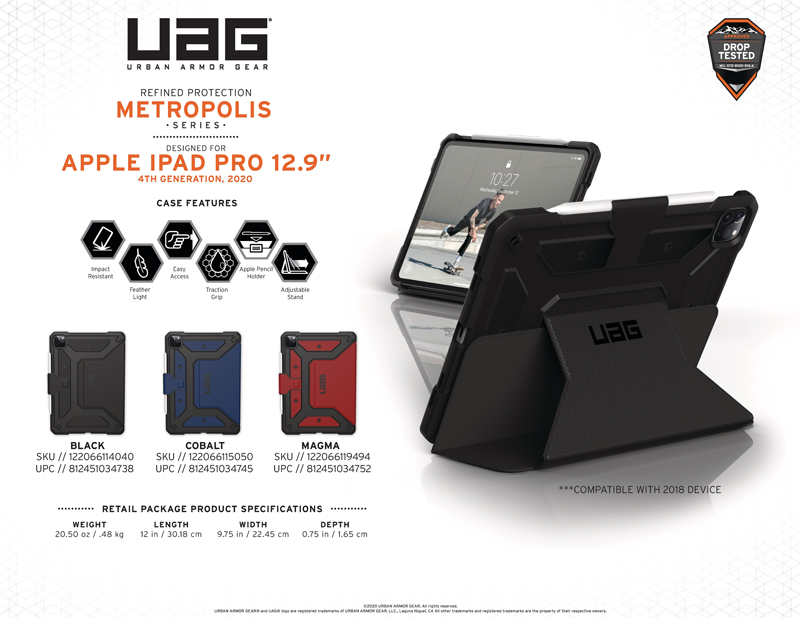 Bao da iPad Pro 12.9″(4th Gen, 2020) UAG Metropolis Series