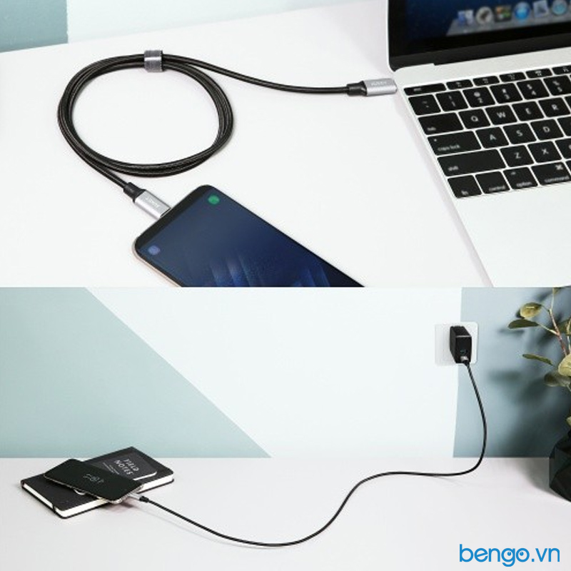 Cáp USB-C to USB-C AUKEY Quick Charge 3.0 Durable Braided Nylon Cable - CB-CD5