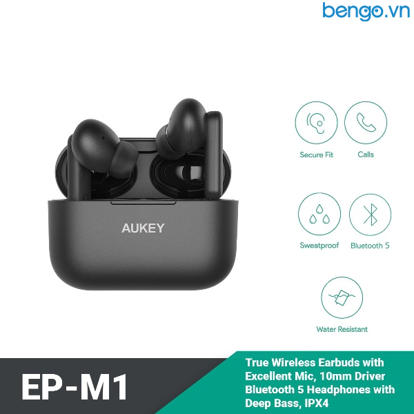 Tai nghe Bluetooth Aukey EP-M1 chống nước IPX4