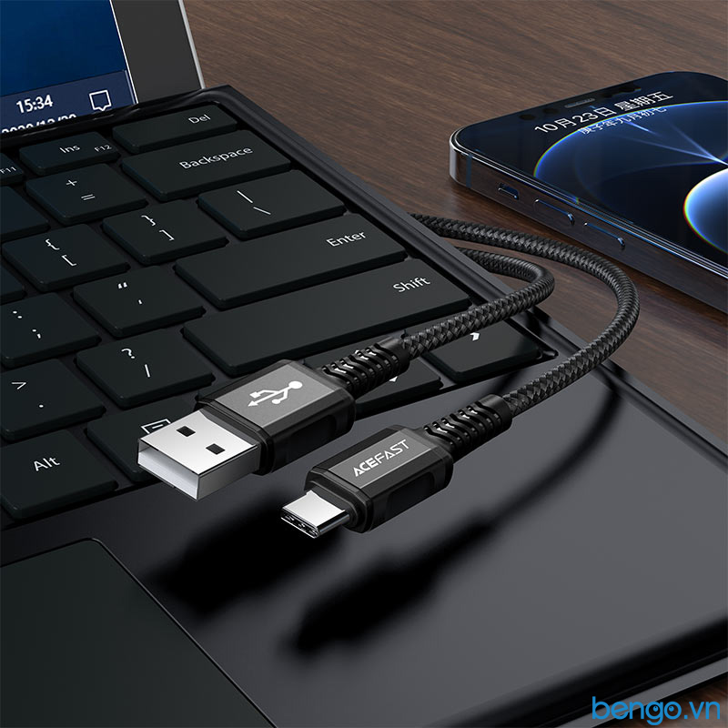 Cáp ACEFAST USB-A to USB-C đầu nối hợp kim nhôm dài 1.2m - C1-04