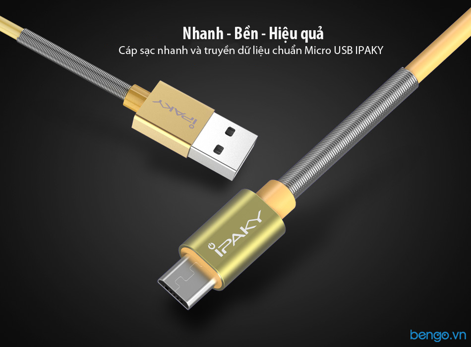 Cáp sạc nhanh và truyền dữ liệu chuẩn Micro USB IPAKY