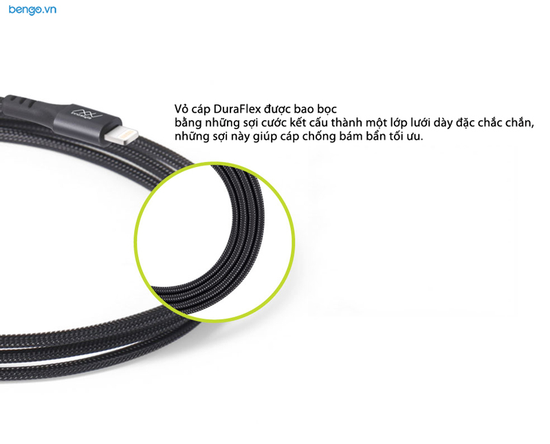 Cáp sạc INNOSTYLE Duraflex 1.5m USB-A to Lightning MFI Kevlar