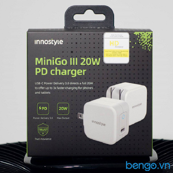 Sạc nhanh Innostyle Minigo III USB-C PD 20W - IC20PDWHI