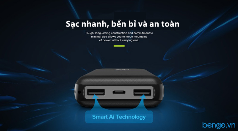 Pin sạc dự phòng INNOSTYLE Powergo II Smart Ai 20000mah – IP20SABLK