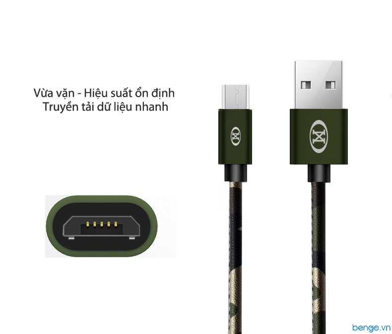 Cáp sạc Micro USB họa tiết quân đội
