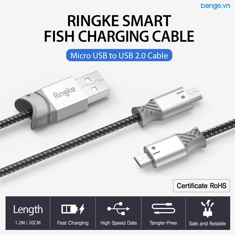 Cáp sạc Micro USB Ringke Smart Fish Charging Cable