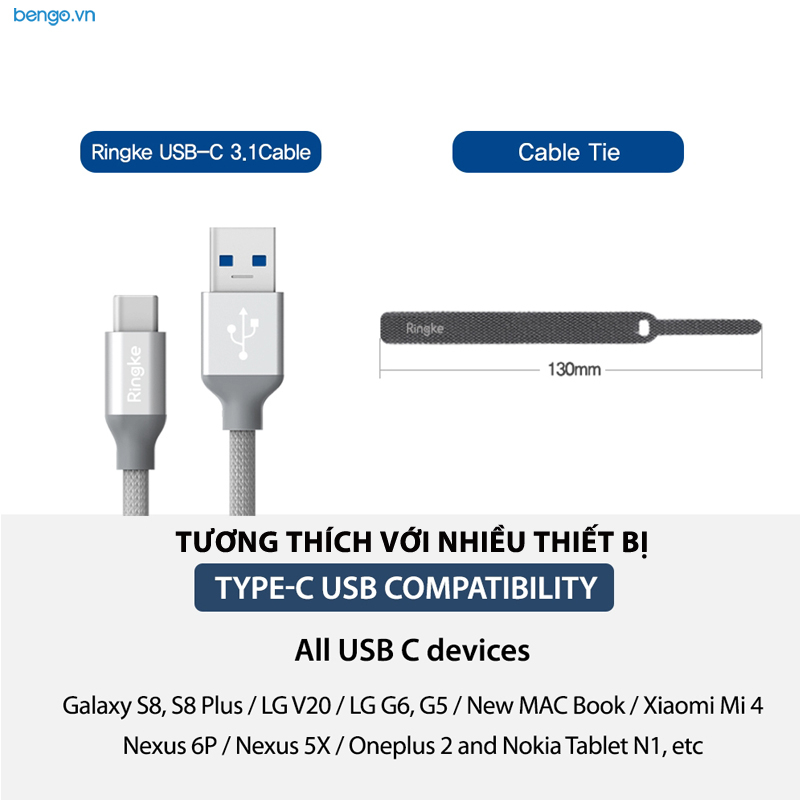 Cáp sạc USB Type C Ringke Cable