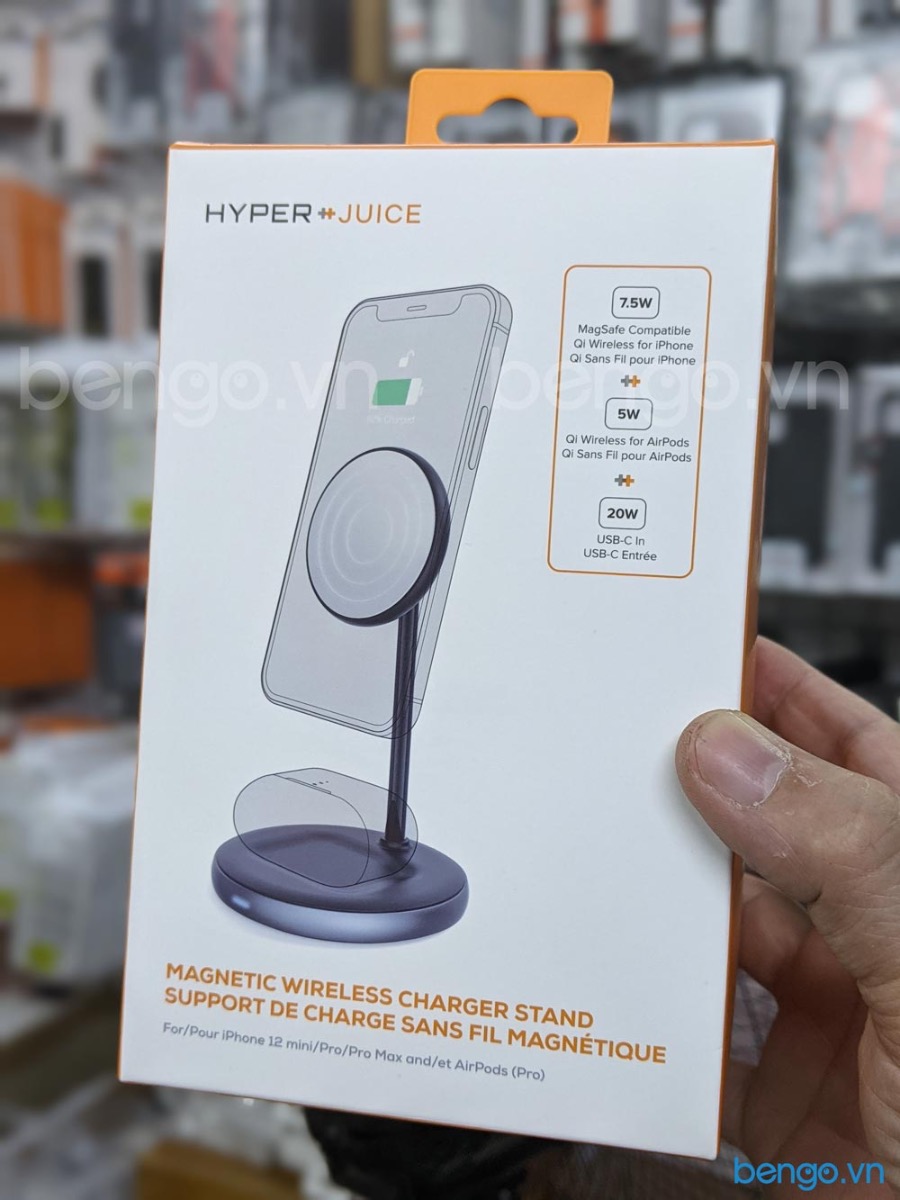 HyperJuice Magnetic Wireless Charger Stand HJ461