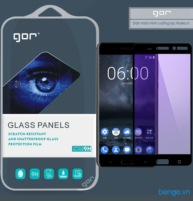 Dán màn hình cường lực Nokia 6 GOR Full màn hình Dán màn hình cường lực Nokia 6 GOR Full màn hình