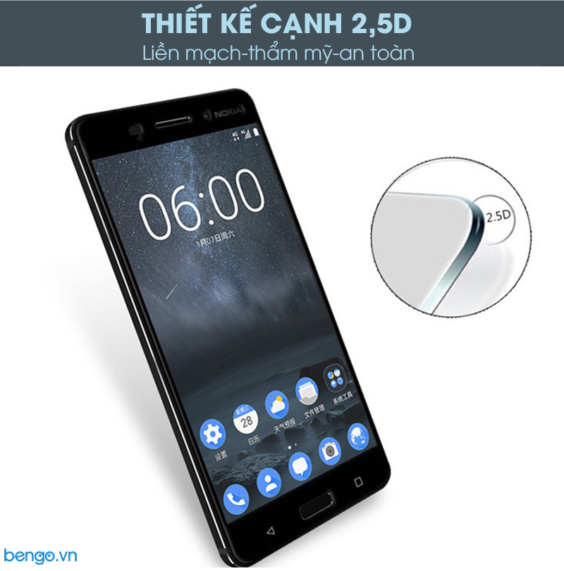 Dán màn hình cường lực Nokia 6 GOR Full màn hình Dán màn hình cường lực Nokia 6 GOR Full màn hình