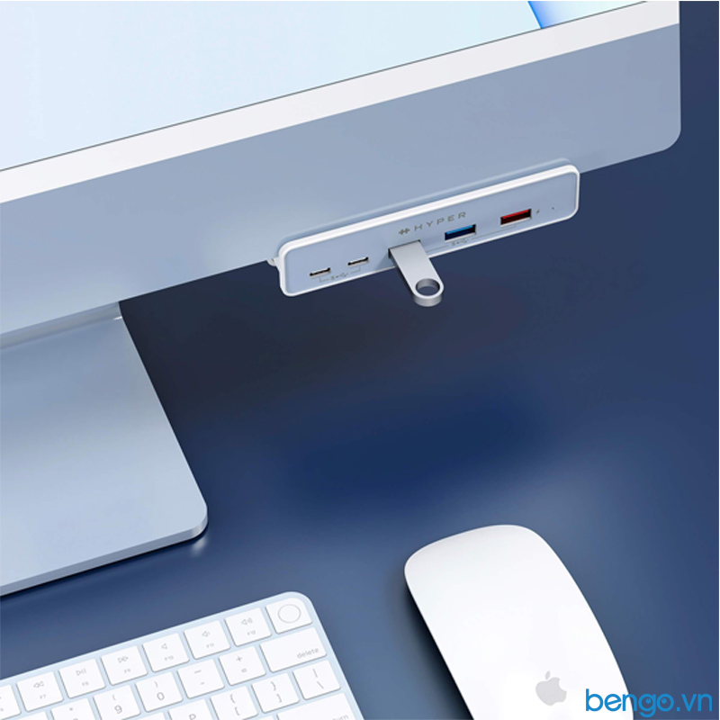 Cổng chuyển chuyên dụng iMac 24″ HYPERDRIVE 5 in 1 USB-C HUB - HD34A6 kèm 7 miếng dán theo màu iMac 24″
