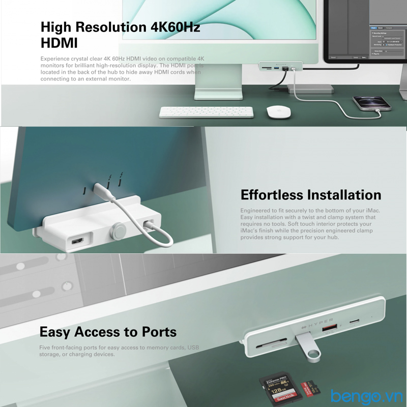 Cổng chuyển chuyên dụng iMac 24″ HYPERDRIVE 6 in 1 USB-C HUB - HD34A8