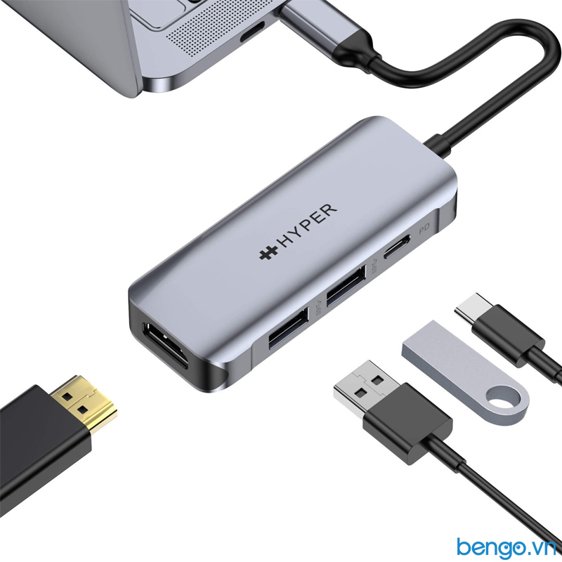 Cổng chuyển HyperDrive 4 in 1 USB-C Hub HDMI 4K/60Hz - HD41