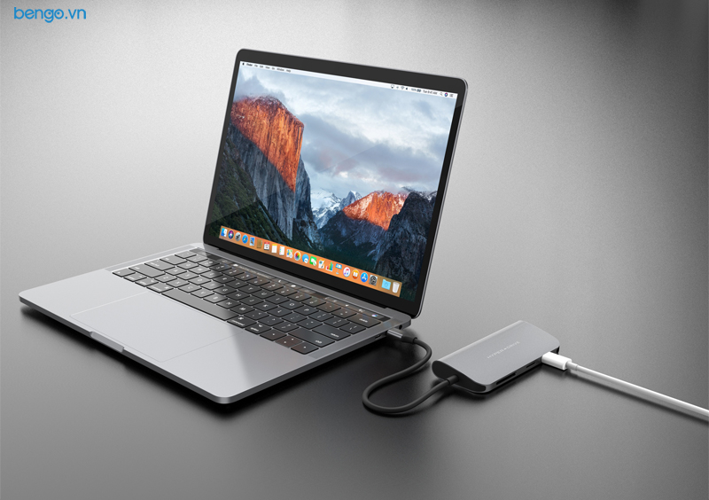 Cổng chuyển USB-C 9 in 1 Hyperdrive POWER Hub cho Macbook Pro 12'',13″,15″ 2016/2017/ iPad Pro 2018