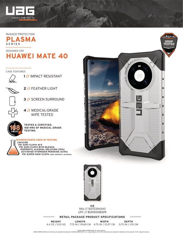Ốp lưng Huawei Mate 40 UAG Plasma - ICE