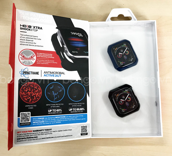 Bộ 2 ốp Apple Watch 40mm ITSKINS Spectrum // Bumper Antimicrobial