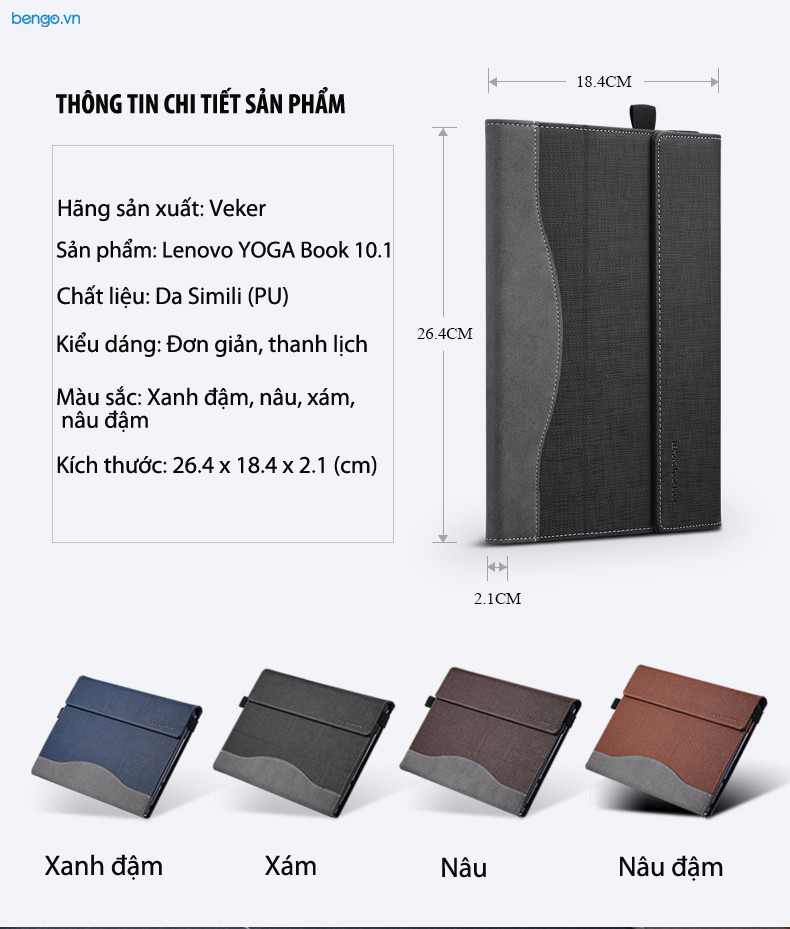 Bao da Lenovo Yoga Book 10.1 inches Veker kẻ sọc
