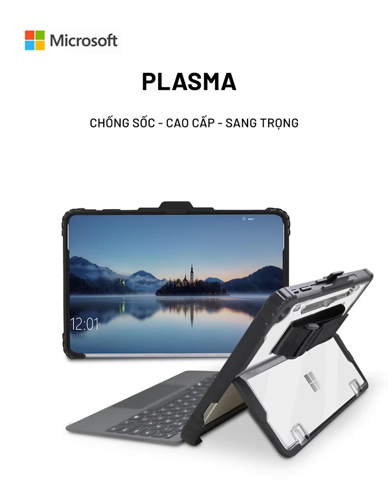 Ốp lưng Microsoft Surface Pro 12 ZAKI Plasma chống sốc có dây đeo