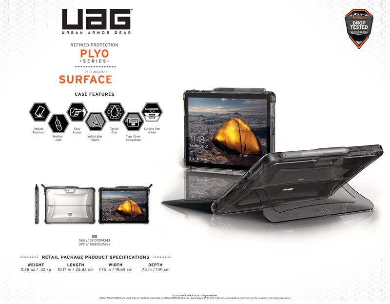 Ốp lưng Microsoft Surface Pro 6/5/4 UAG Plyo