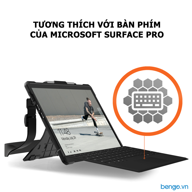 Ốp lưng Microsoft Surface Pro X UAG Plasma có dây đeo vai và tay