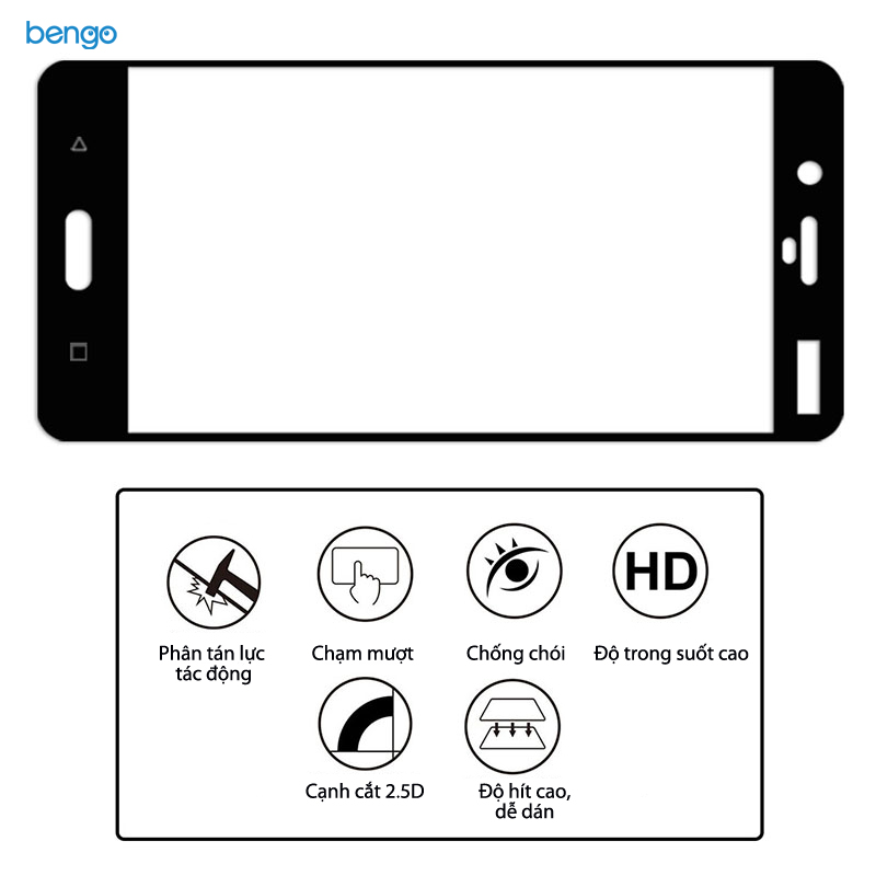 Dán màn hình cường lực Nokia 8 Full màn hình Dán màn hình cường lực Nokia 8 Full màn hình