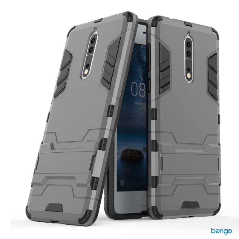 Ốp lưng Nokia 8 Iron Man 2 lớp dựng máy Ốp lưng Nokia 8 Iron Man 2 lớp dựng máy