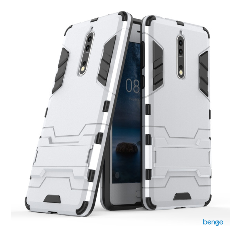 Ốp lưng Nokia 8 Iron Man 2 lớp dựng máy Ốp lưng Nokia 8 Iron Man 2 lớp dựng máy