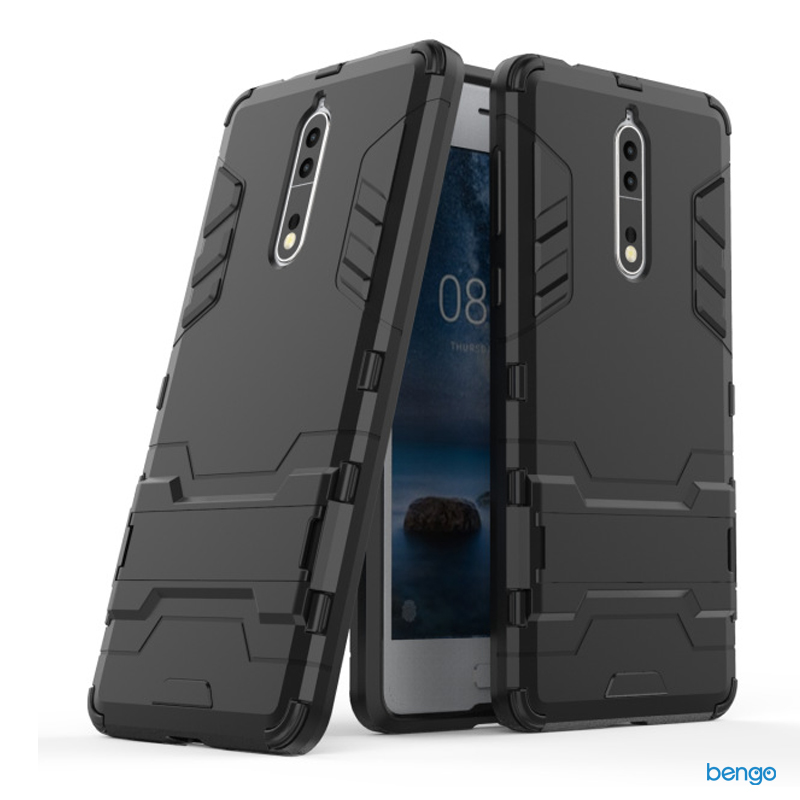 Ốp lưng Nokia 8 Iron Man 2 lớp dựng máy Ốp lưng Nokia 8 Iron Man 2 lớp dựng máy