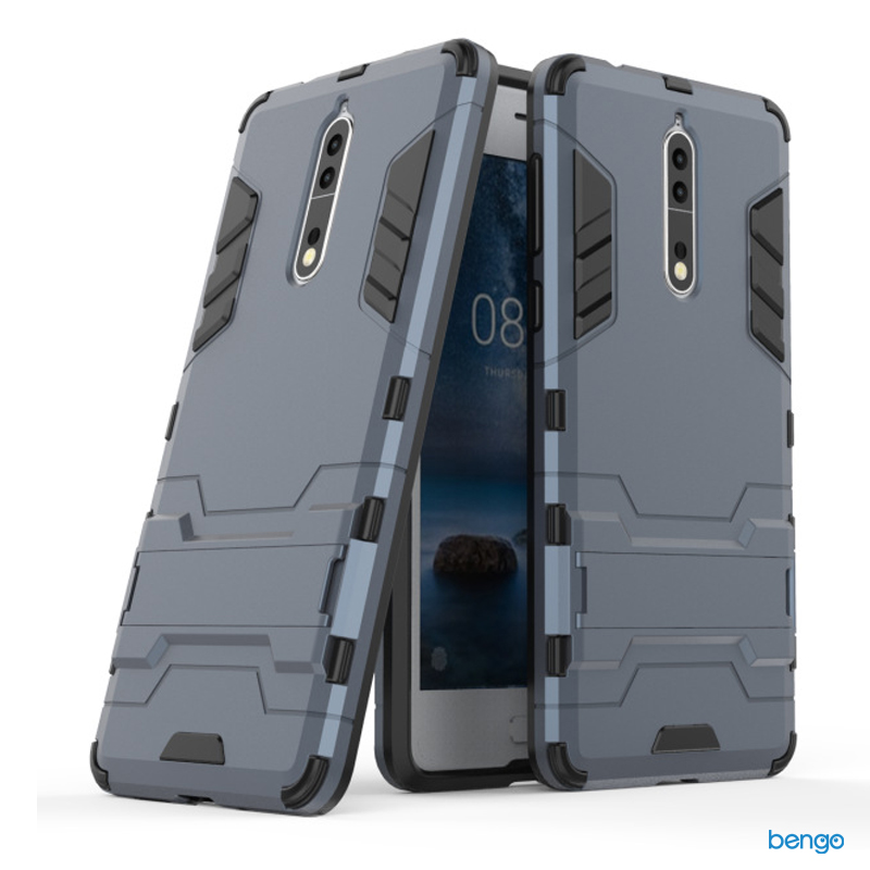 Ốp lưng Nokia 8 Iron Man 2 lớp dựng máy Ốp lưng Nokia 8 Iron Man 2 lớp dựng máy