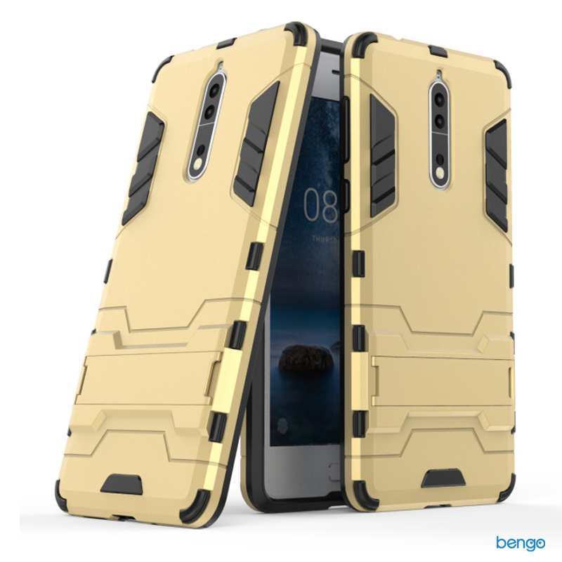 Ốp lưng Nokia 8 Iron Man 2 lớp dựng máy Ốp lưng Nokia 8 Iron Man 2 lớp dựng máy