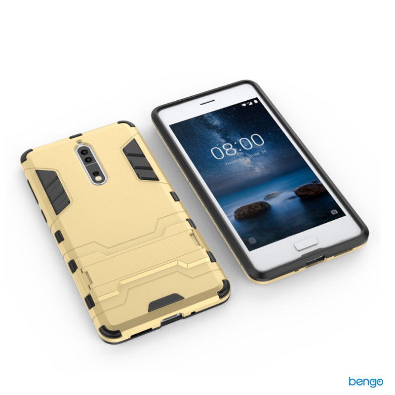 Ốp lưng Nokia 8 Iron Man 2 lớp dựng máy Ốp lưng Nokia 8 Iron Man 2 lớp dựng máy