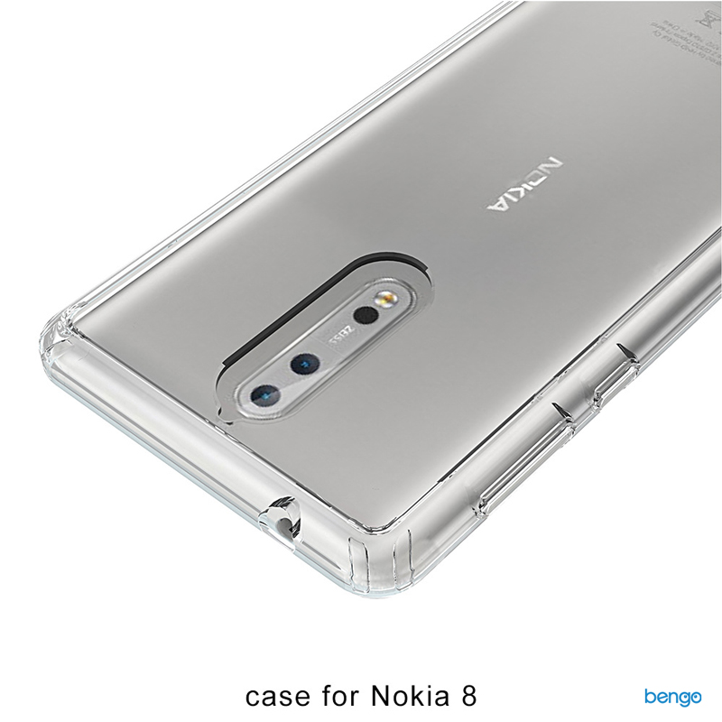 Ốp lưng Nokia 8 trong suốt viền nhựa dẻo