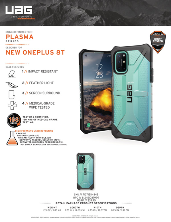 Ốp lưng OnePlus 8T UAG Plasma Series - Ice