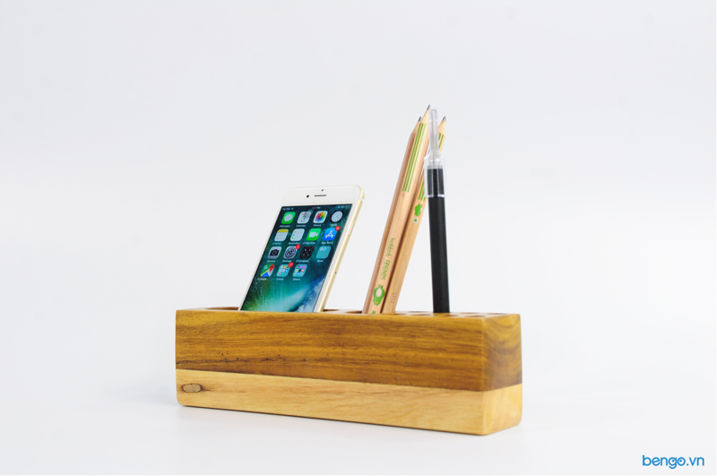 Hộp cắm bút lớn bằng gỗ tự nhiên đa năng, tiện dụng
