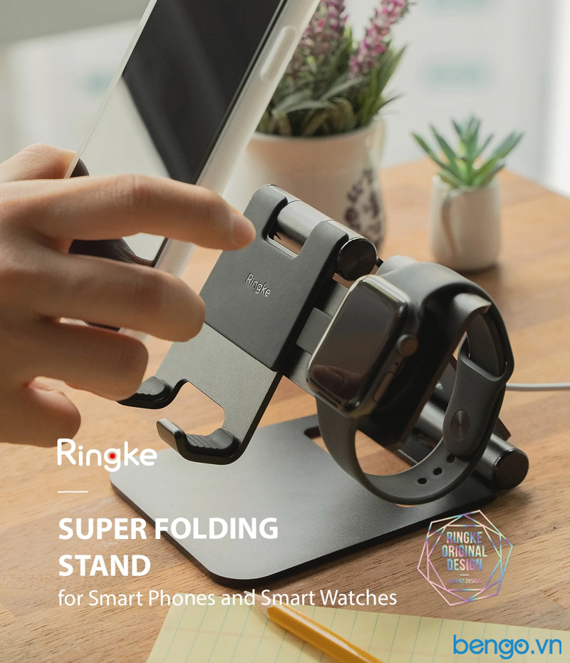 Giá đỡ 2 in 1 RINGKE Super Folding Stand cho Apple Watch