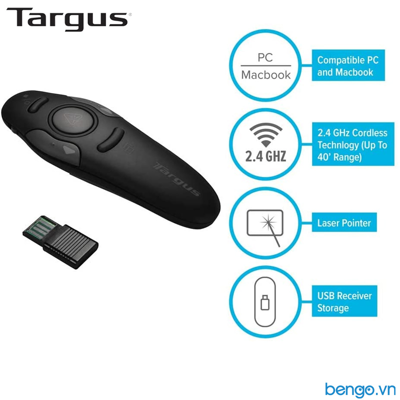 Bút trình chiếu TARGUS Wireless Presenter with Laser Pointer