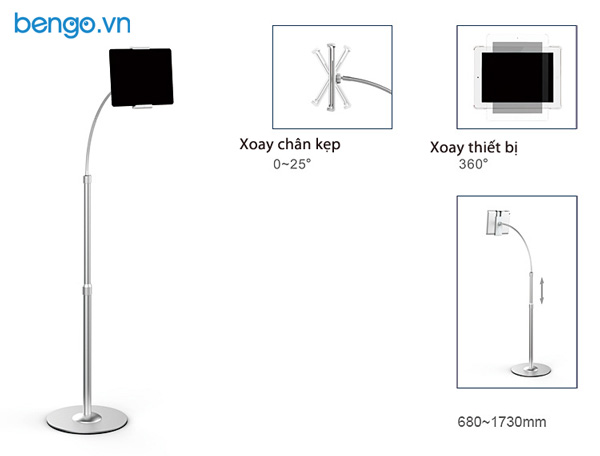 Giá đỡ điện thoại, tablet Floor Stand Lazy Bedside xoay 360° - UP-9S
