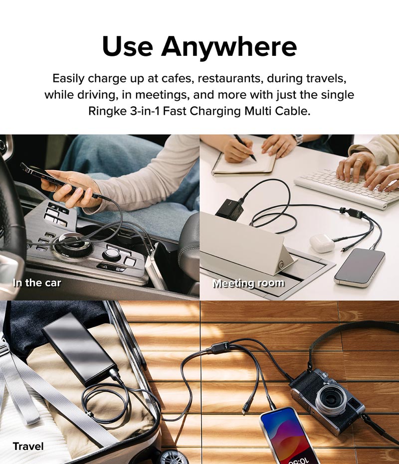 cáp sạc nhanh đa năng ringke 3-in-1 fast charging multi cable