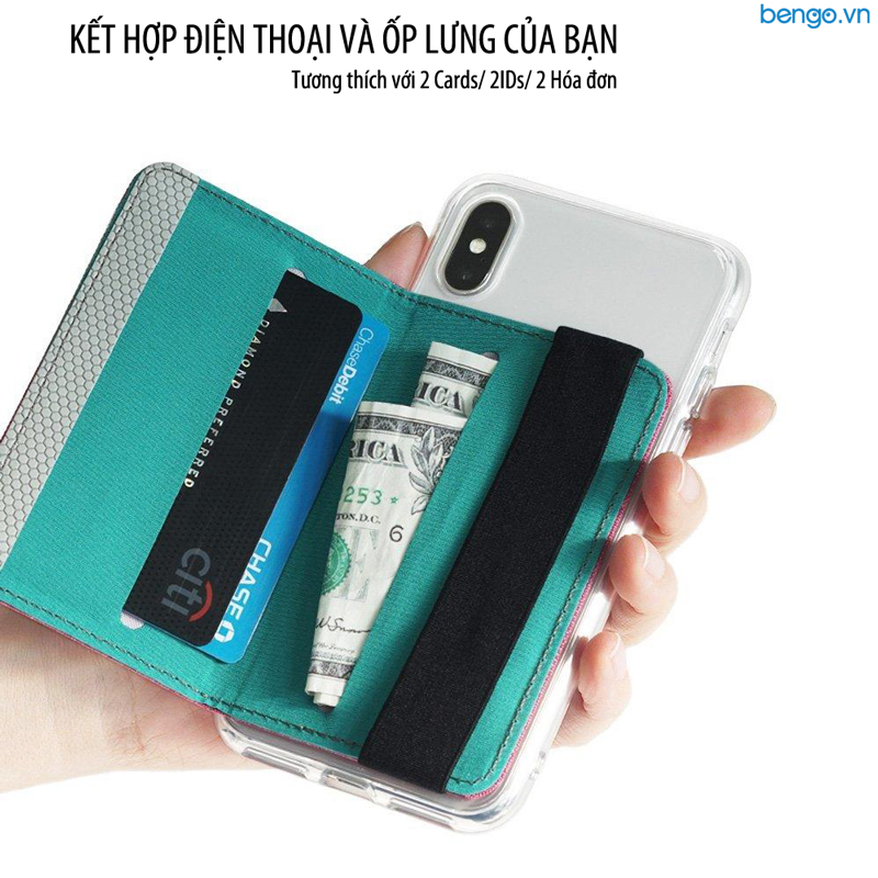 Ví dán lưng Ringke Flip Card Holder (with Elastic Hand Strap)
