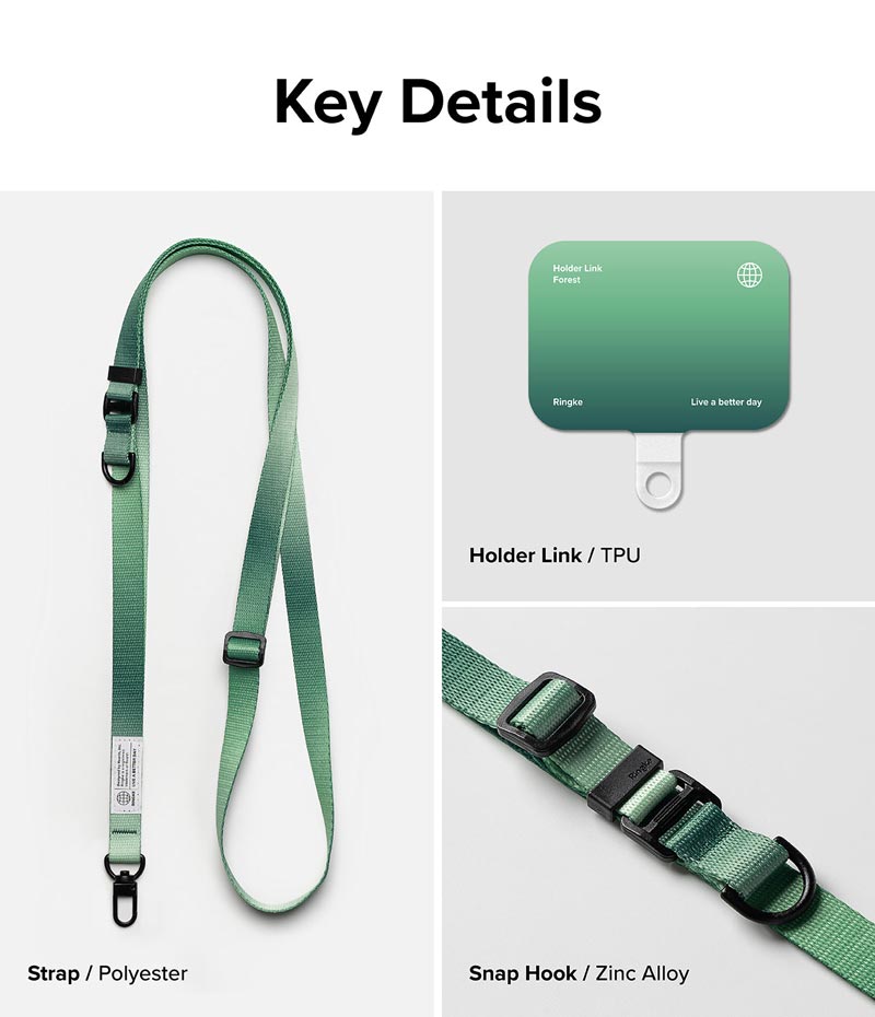 dây đeo ringke holder link and snap hook lanyard strap