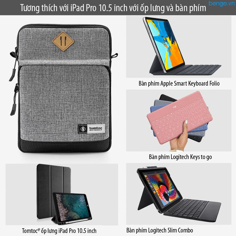 Túi đeo chéo chống sốc iPad 10.5 - 11inch TOMTOC (USA) Multi Function Shoulder Bags - A20-A01