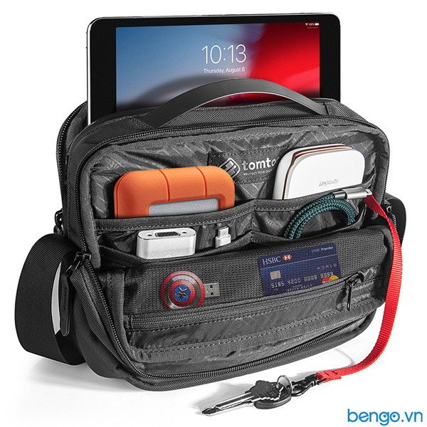 Túi đeo chéo TOMTOC đa năng kích thước 8 inches đựng iPad Mini - H02-A02D