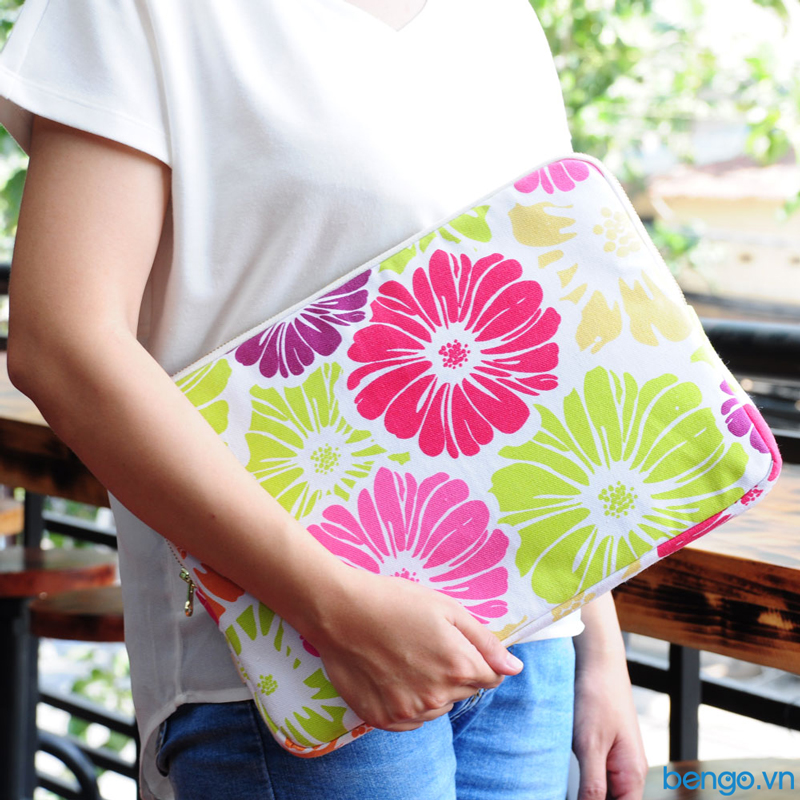 Túi bảo vệ laptop siêu mỏng hoạ tiết hoa cúc