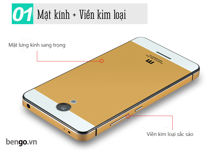 Bao da, ốp lưng, nắp lưng viền kim loại Xiaomi Note 2, Mi 4c chính hãng - 2