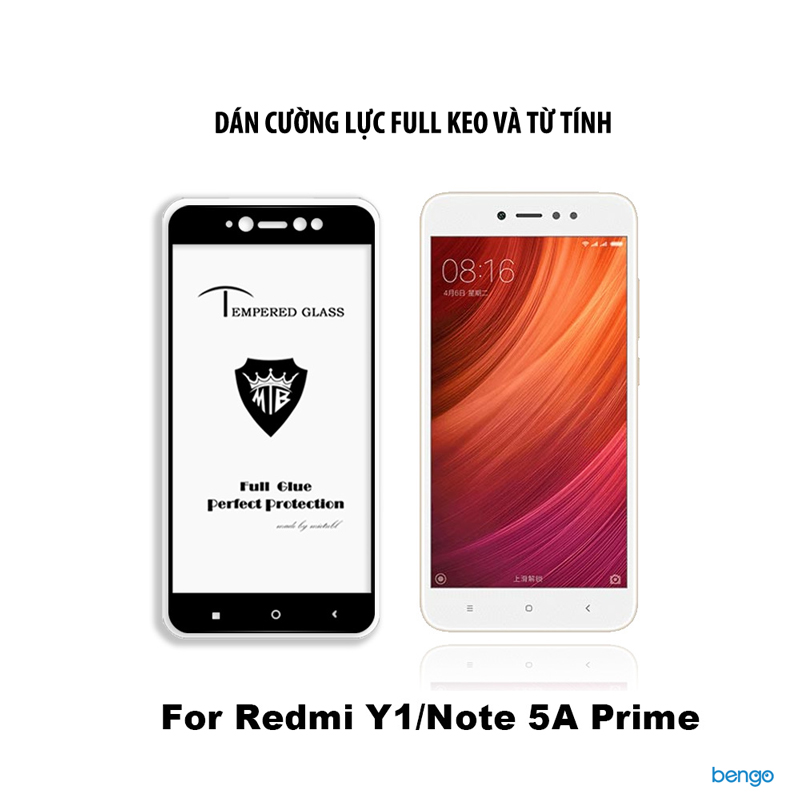 Dán cường lực Xiaomi Redmi Note 5A Prime 3D full keo và từ tính