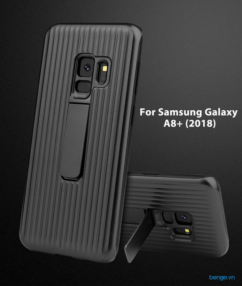 Ốp lưng Samsung Galaxy A8+ (2018) 2 lớp có chân dựng