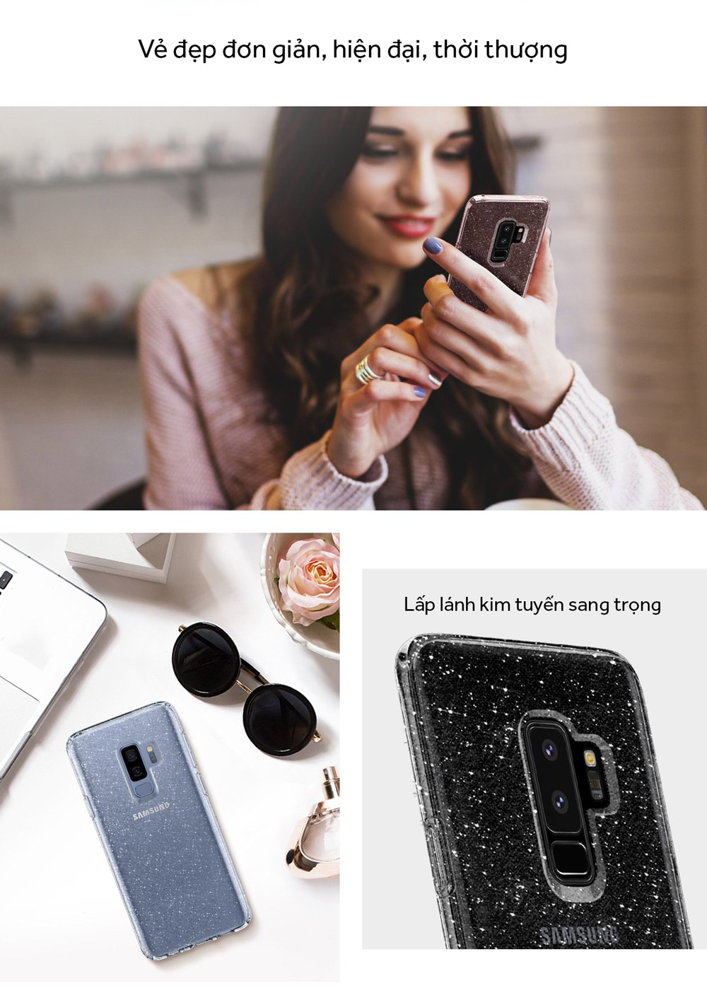 Samsung S9 Plus Case Spigen Liquid Crystal Glitter