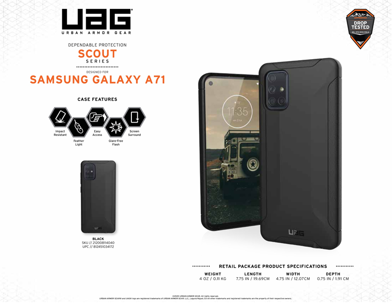 Ốp lưng Samsung Galaxy A71 2019 UAG Scout