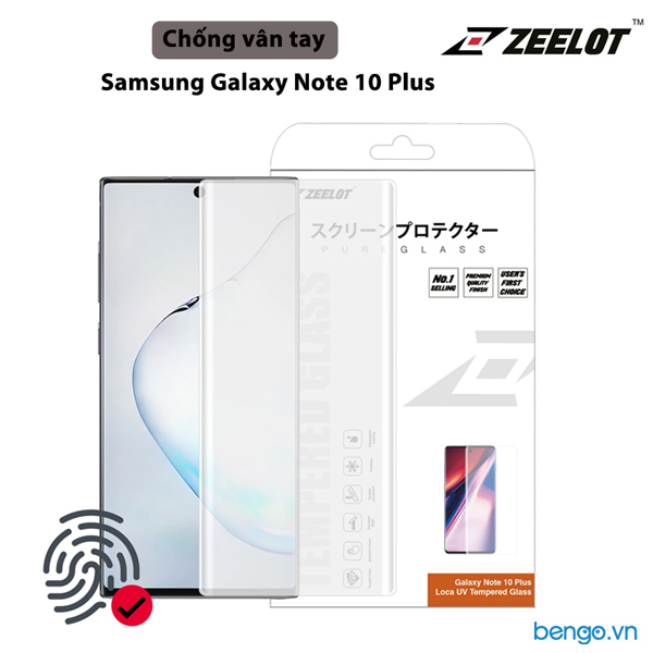 Dán Cường Lực Samsung Galaxy Note 10 Plus Loca UV Zeelot PureGlass 3D Chống vân tay