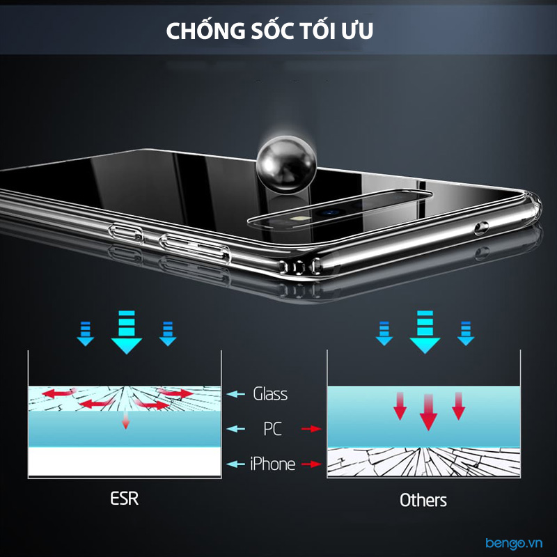 Ốp lưng Samsung Galaxy S10 ESR Mimic Tempered Glass